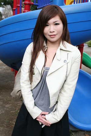 Shaved pussy brunette asian