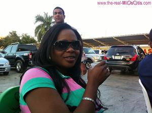 Smily black girlfriend slowly