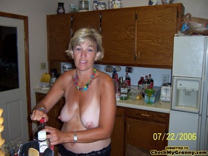 Mature blonde housewife red