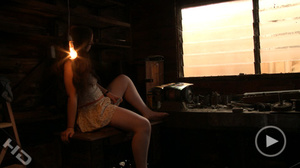 Ponytailed brunette school girl