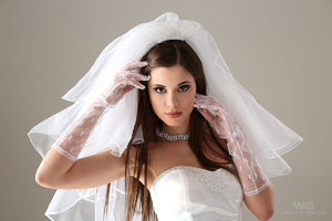 Teen bride in wedding dress