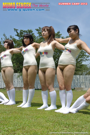 Nude Japanese school girl having their PE classes