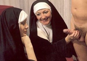 Slutty retro nuns sharing