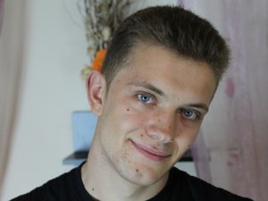 Brunette Young Man Ryan Striptease.