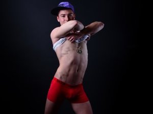 Brunette Young Man Alexander Live Orgasm.