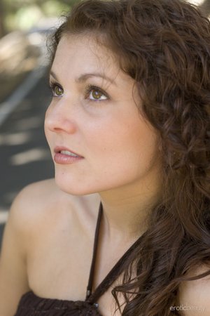 Curly brunette chick big