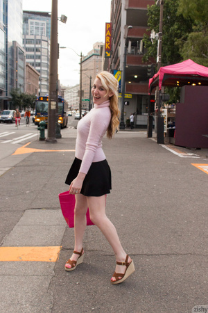 Nasty blonde teen babe