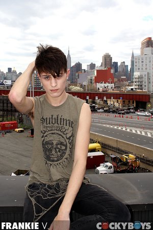 Twink hottie wearing brown