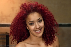 Ebony gal curly red