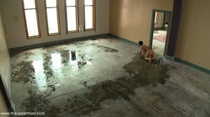 Scrubbing floors empty room