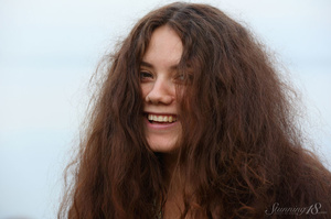 Sexy brunette long curly