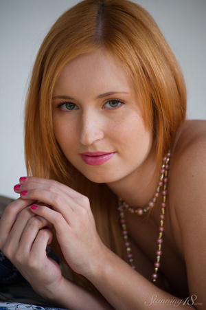Slim redhead pink night