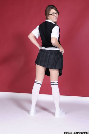 Bruette beauty glasses school