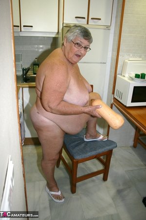 Tempting platinum blonde grandma