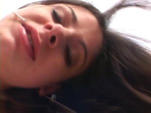 Trimmed pussy brunette fucked