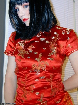 Alluring babe red chinese