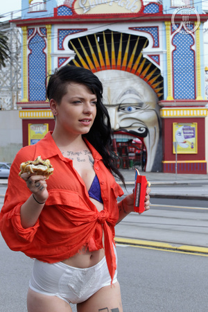 Foxy chick displays smoking