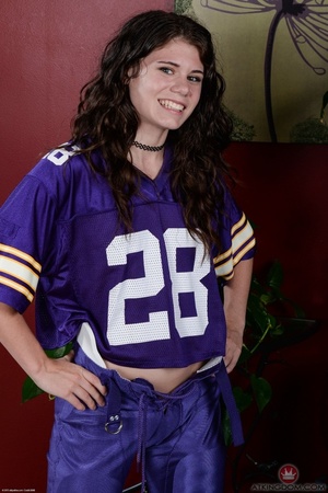 Oversized sports jersey brunette