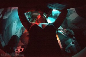 Horny slut sucks a hard cock in the elevator.