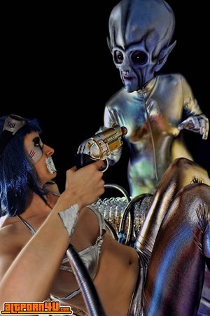 Blue-haired girl probed stripped