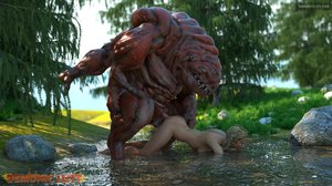 The nastiest 3D monster banged a slutty angel