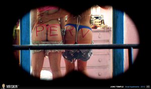 Elegant blonde black stockings