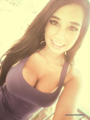 Tight black top brunette