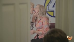 This blonde cunt drops to her knees getting plowed from behind in this parody