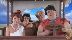 In this flintstones parody betty and wilma get into some lesbian action