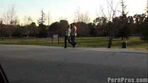 Horny blonde slut meets her lover at the park and got fucked