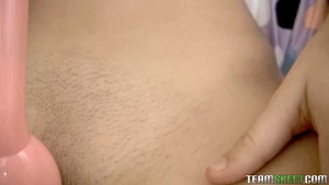 Tiny tits shaved teen pussy fucked