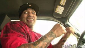 Light skinned and tatted, he uses his monster cock, on a slut sucking his finger