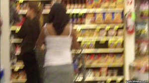 Following her through the grocery store, he watches her every move
