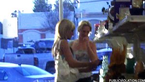 He stalks these two blondes as they move through the store