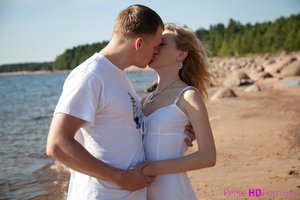 Russian blonde beach sex