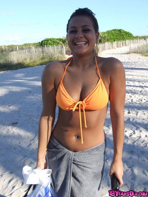 Latina teen beach babe
