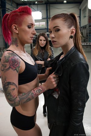 Weird lingerie threesome
