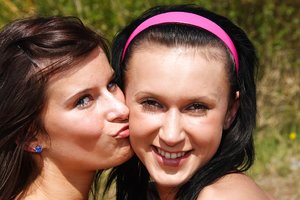 Brunette hot teen lesbians