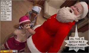 This porn shows the true meaning of sex comics by showing a Santa and his helper banging two chicks