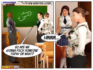 What makes this 3d comics so hot is the part in which a lusty student gets banged by two teachers